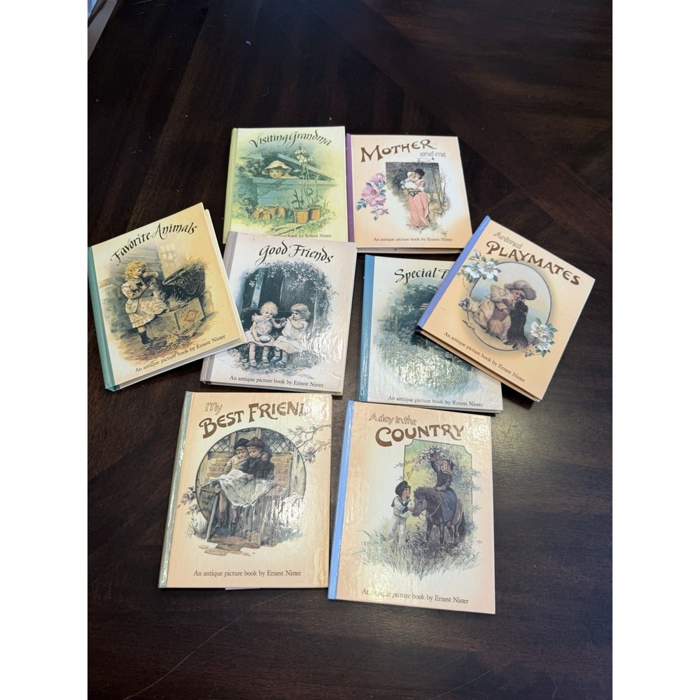 Ernest Nister Set of 8 antique Picture books revolving books. pop up pull tab
